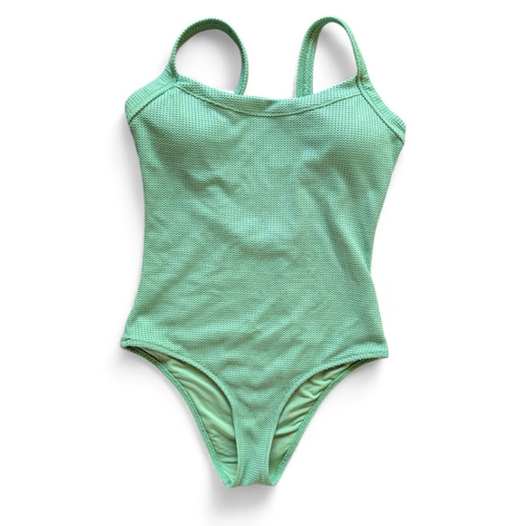 Aerie Waffle Scoop One Piece Swimsuit Midday Mint Sz M - Picture 5 of 10